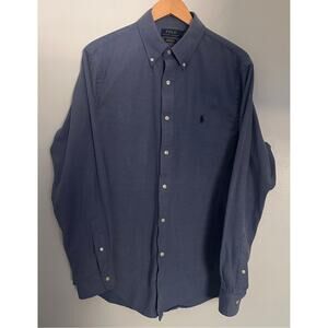 Polo Ralph Lauren Button Down Shirt Men Blue Classic Fit Pony Logo Long Sleeve L